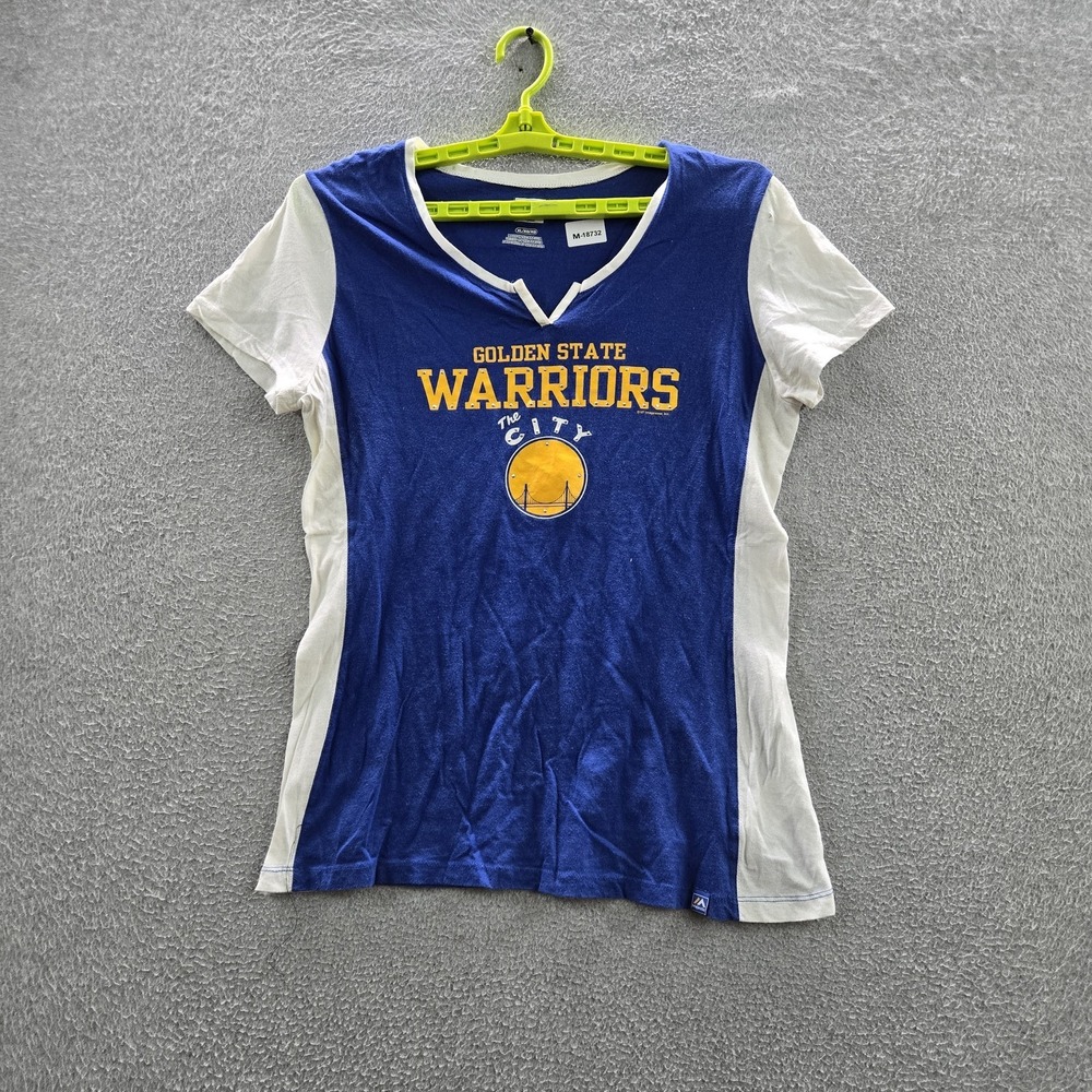 Golden State Warriors Women Shirt XL Blue Rhinestones Hardwood Classics READ